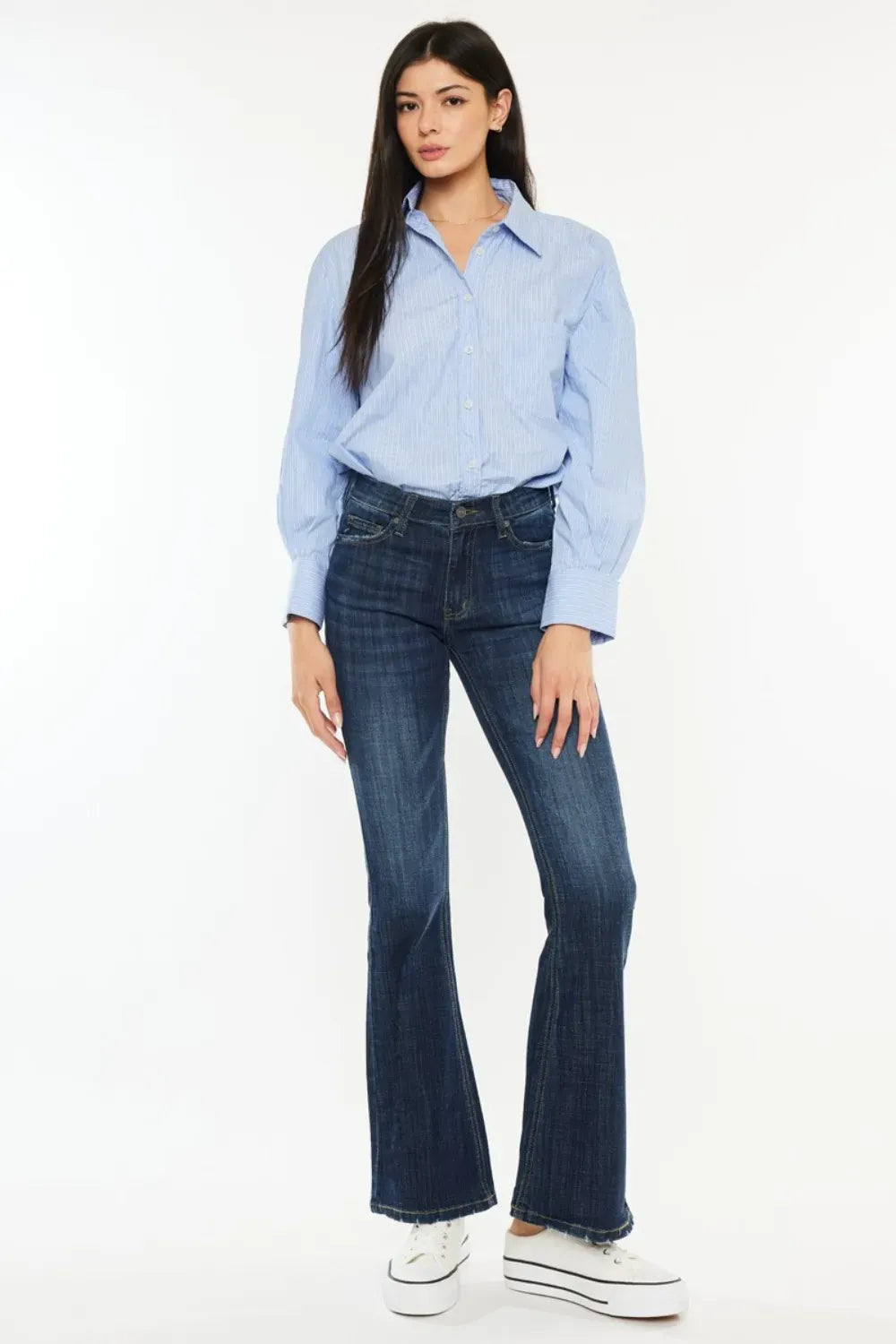 Full Size Mid Rise Flare Jeans - BLAKESTORE-NG