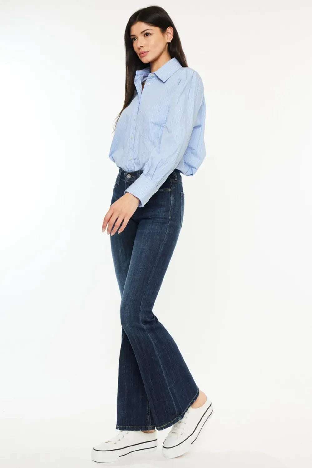 Full Size Mid Rise Flare Jeans - BLAKESTORE-NG