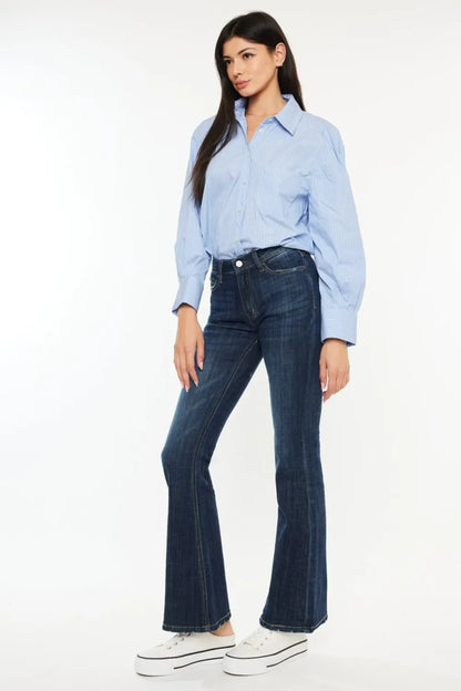 Full Size Mid Rise Flare Jeans - BLAKESTORE-NG