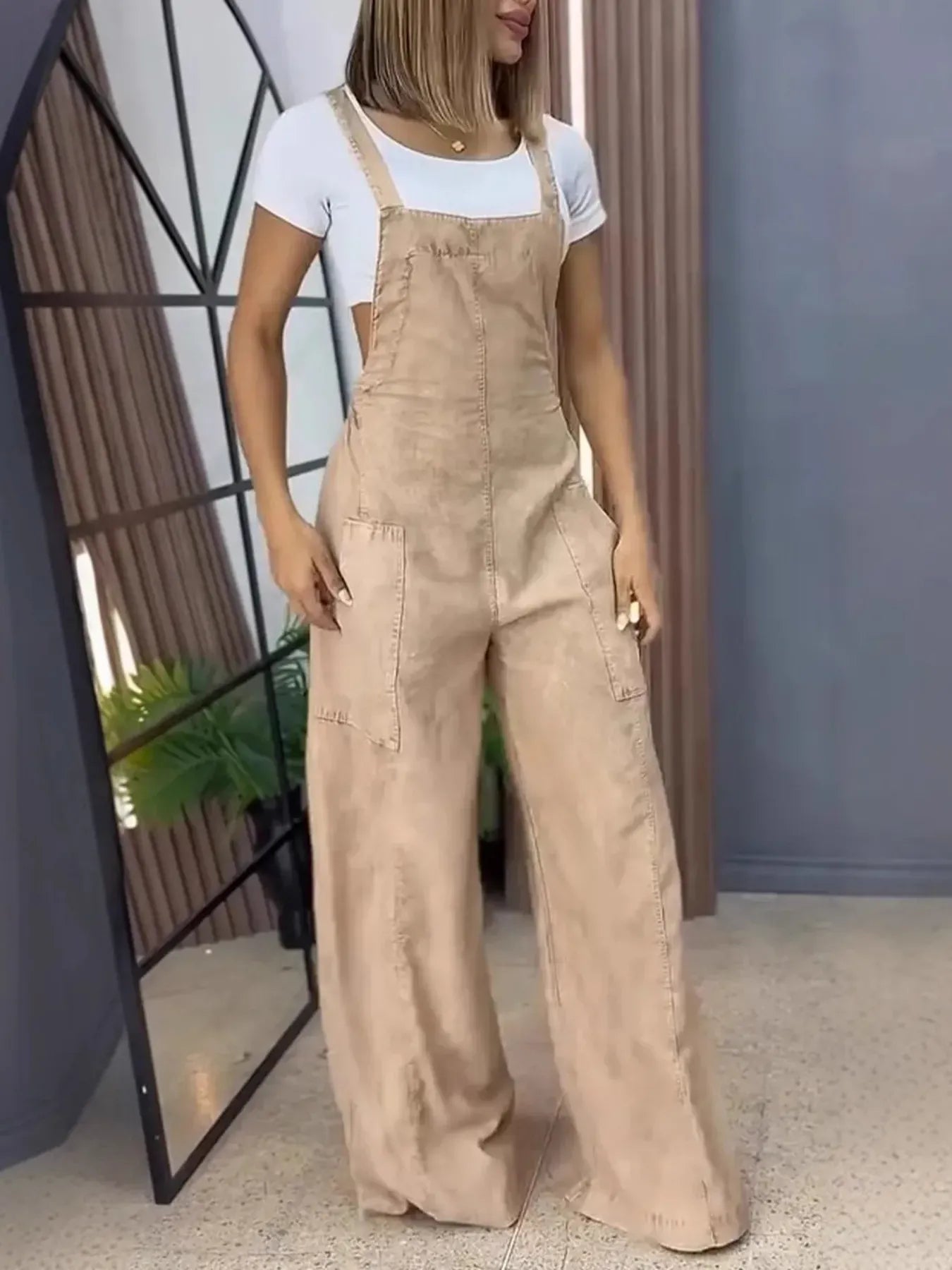 Full Size Wide Leg Denim Overalls Plus Size - BLAKESTORE-NG