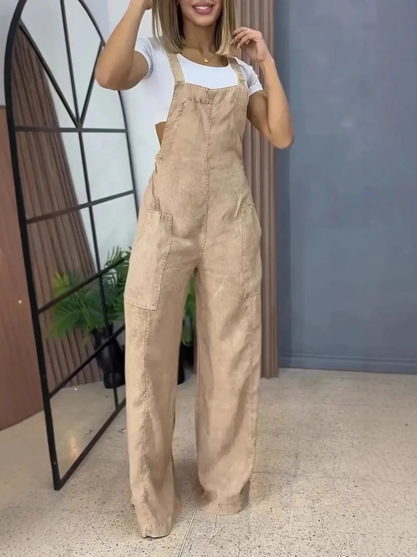 Full Size Wide Leg Denim Overalls Plus Size - BLAKESTORE-NG
