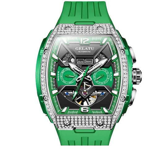 GELATU 6016 Skeleton Automatic Men’s Watch | Luxury Mechanical Dual Calendar - BLAKESTORE-NG