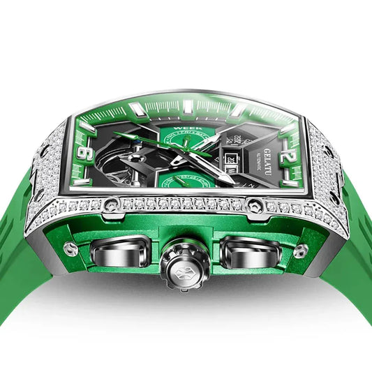 GELATU 6016 Skeleton Automatic Men’s Watch | Luxury Mechanical Dual Calendar - BLAKESTORE-NG