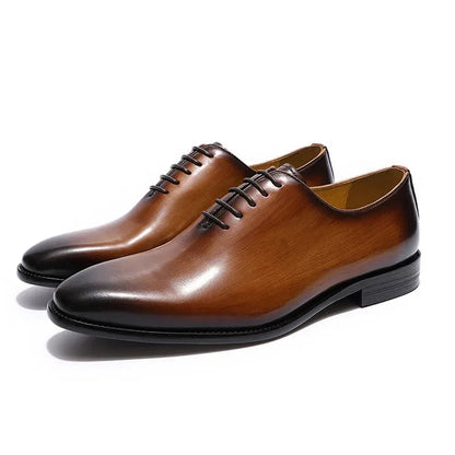 Genuine Cow Leather Men’s Wholecut Oxford Shoes - Maison Novaire #