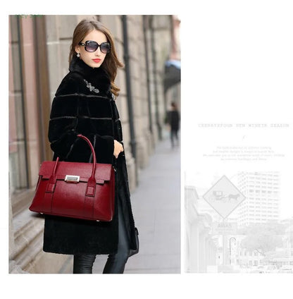 Genuine Leather Briefcase | Large Capacity Women's Bag | Maison Novaire - Maison Novaire #