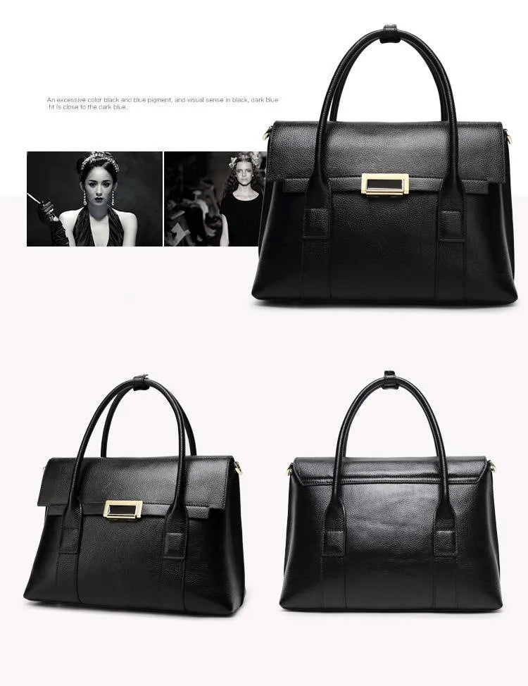 Genuine Leather Briefcase | Large Capacity Women's Bag | Maison Novaire - Maison Novaire #