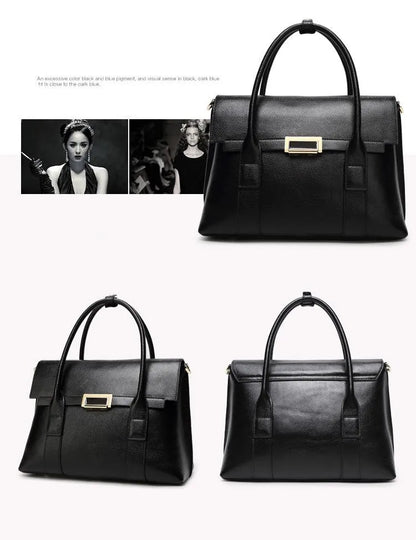 Genuine Leather Briefcase | Large Capacity Women's Bag | Maison Novaire - Maison Novaire #