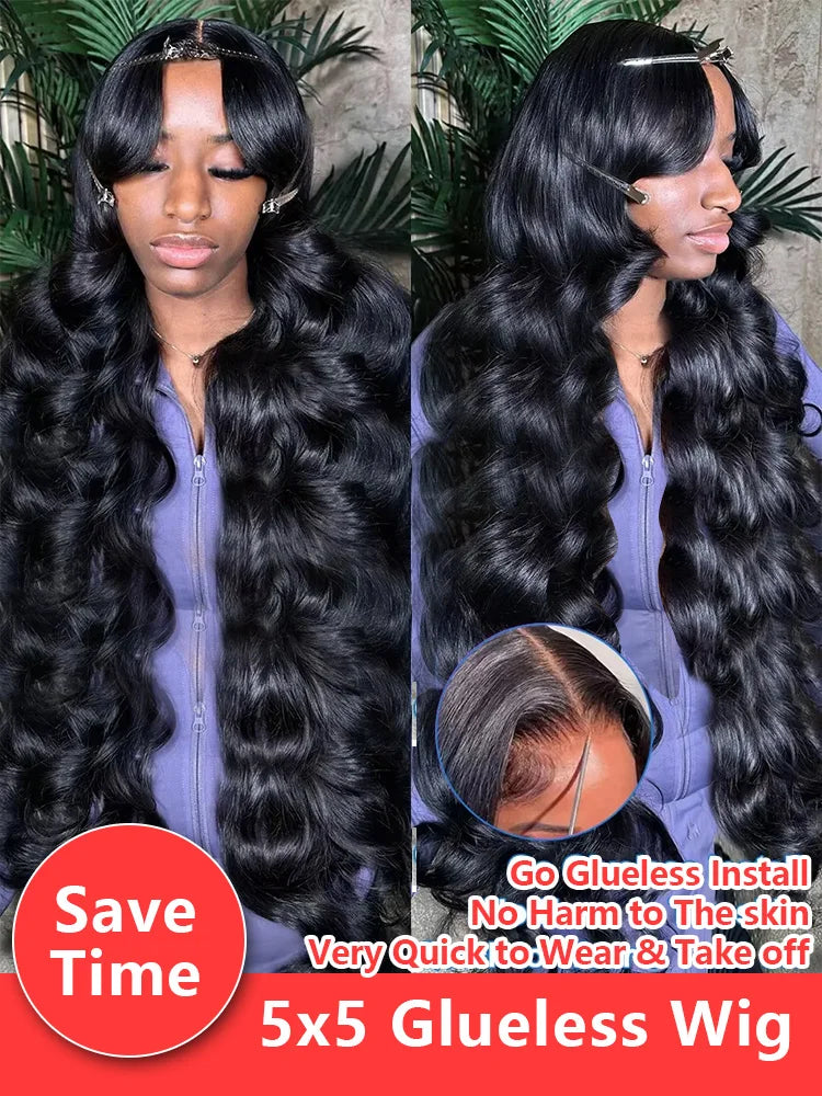 Glueless Wig Human Hair Body Wave Lace Frontal. - BLAKESTORE-NG