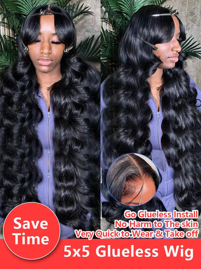 Glueless Wig Human Hair Body Wave Lace Frontal. - BLAKESTORE-NG