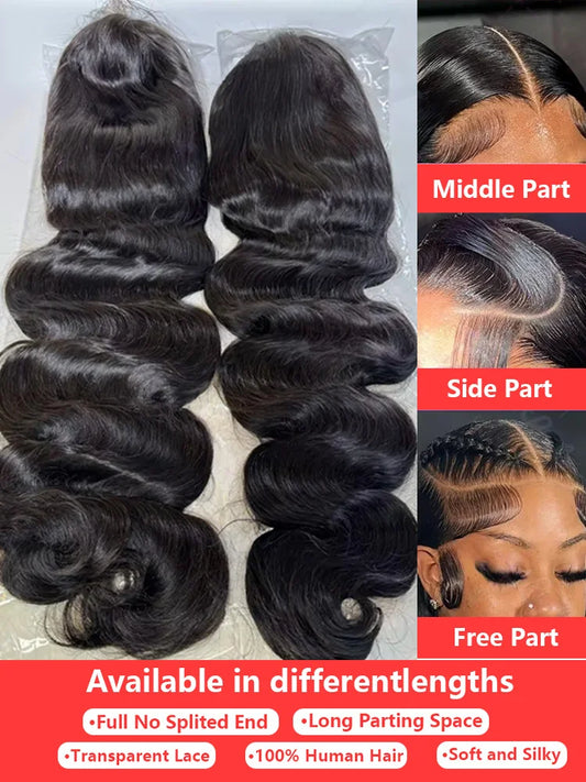 Glueless Wig Human Hair Body Wave Lace Frontal. - Maison Novaire