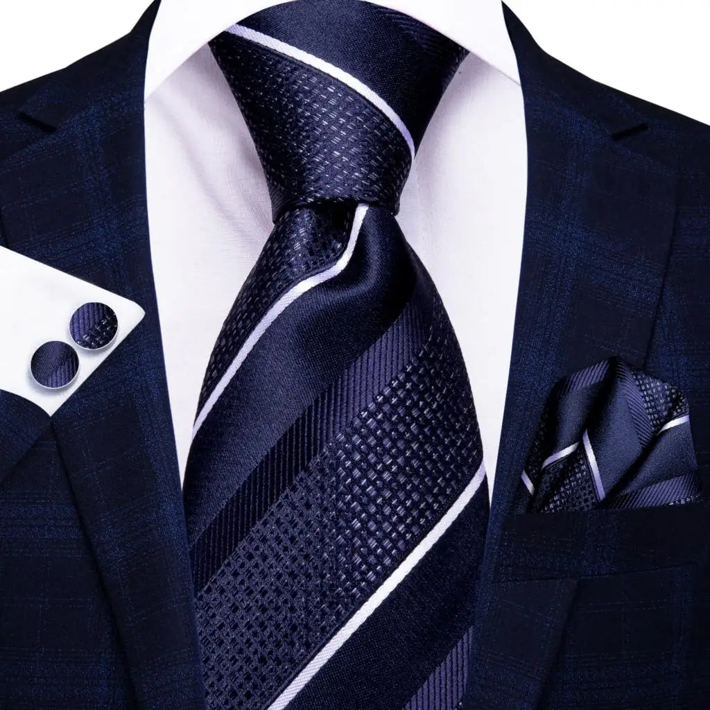 Hi-Tie Black Paisley Silk Tie 8.5cm | 100% Silk Men’s Formal Luxury Necktie for Wedding Business Party