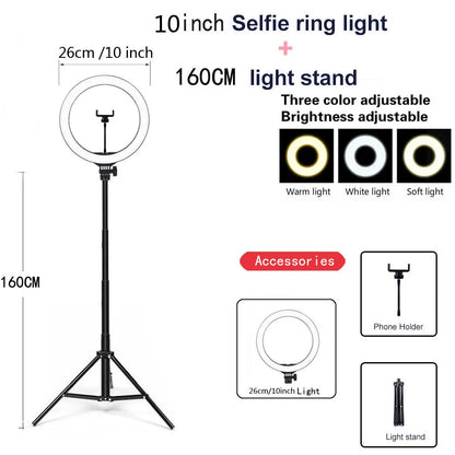 26/33cm Dimmable LED Ring Light – Perfect YouTube Selfies