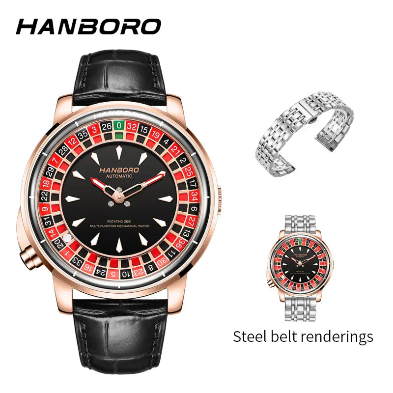 HANBORO Men’s Fully Automatic Mechanical Watch – Model 1001 - BLAKESTORE-NG