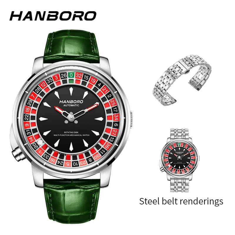 HANBORO Men’s Fully Automatic Mechanical Watch – Model 1001 - BLAKESTORE-NG