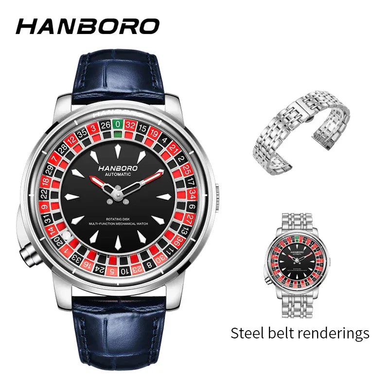 HANBORO Men’s Fully Automatic Mechanical Watch – Model 1001 - BLAKESTORE-NG
