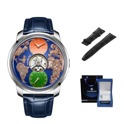 HANBORO World Time Automatic Mechanical Watch  - 1026-3 - Maison Novaire