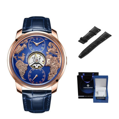 HANBORO World Time Automatic Mechanical Watch  - 1026-1 - Maison Novaire