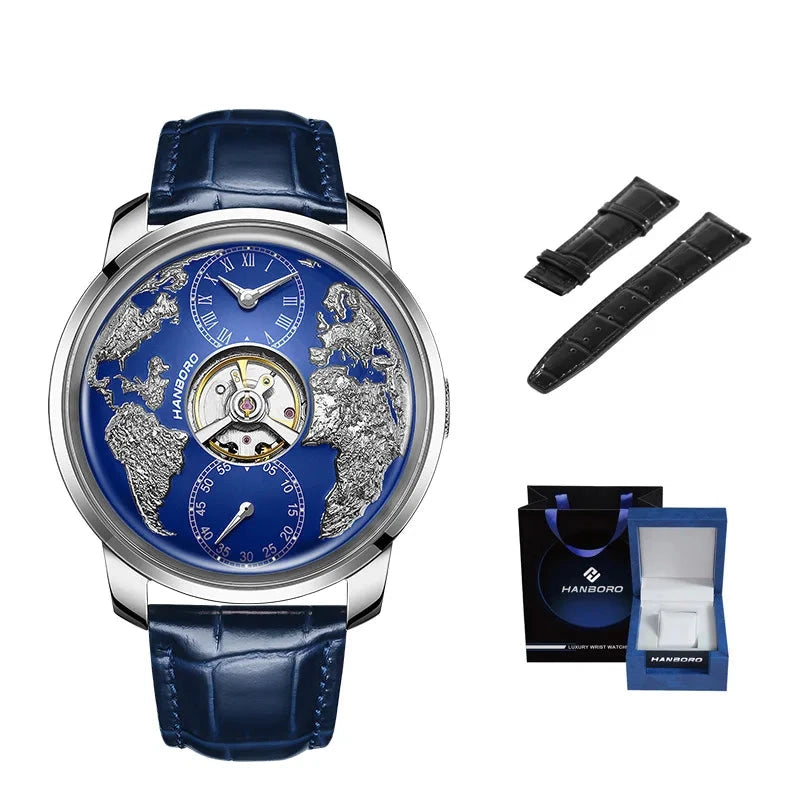 HANBORO World Time Automatic Mechanical Watch  - 1026-5 - Maison Novaire
