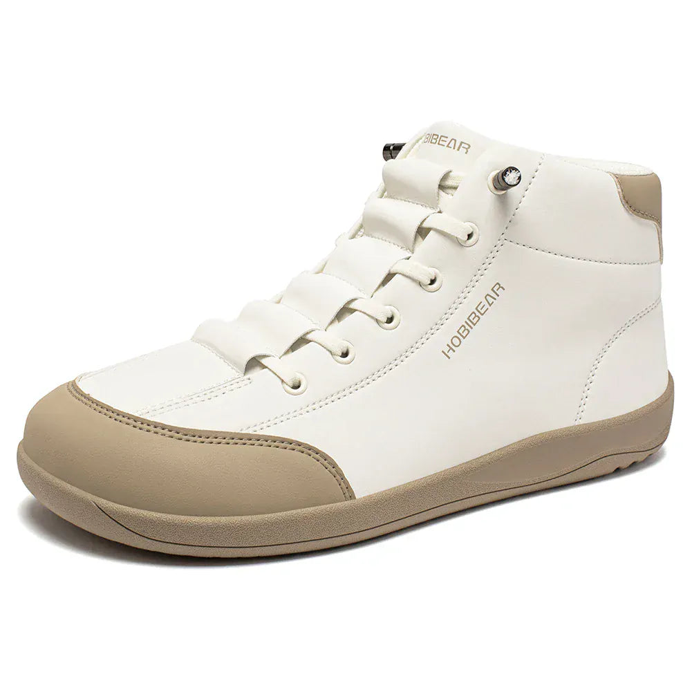 HOBIBEAR Mid Top Barefoot Ankle Boots | Wide Toe Zero-Drop Non-Slip Artificial Leather Shoes for Men Women Outdoor Hiking Walking - BLAKESTORE-NG