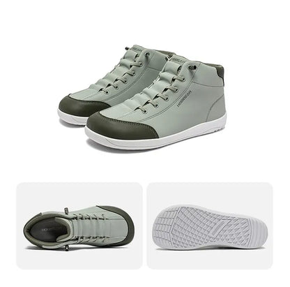 HOBIBEAR Mid Top Barefoot Ankle Boots | Wide Toe Zero-Drop Non-Slip Artificial Leather Shoes for Men Women Outdoor Hiking Walking - BLAKESTORE-NG