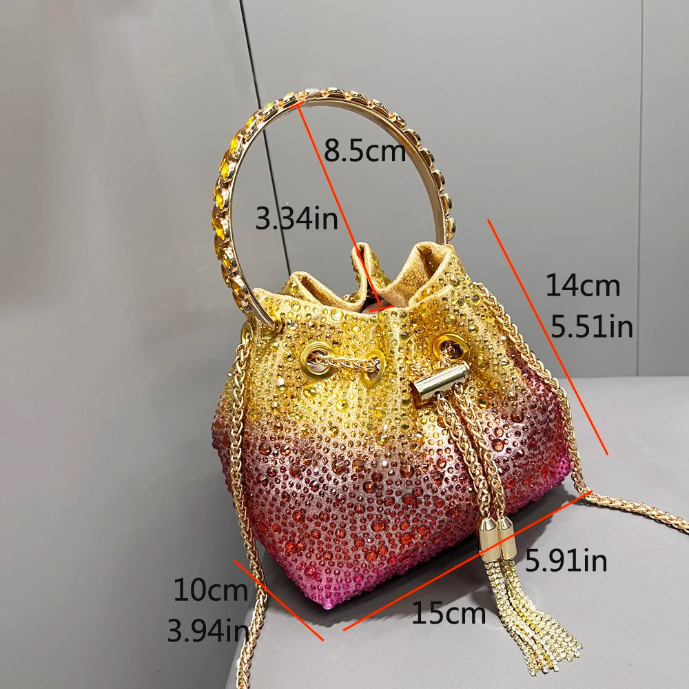 Handle Rhinestones Evening luxury clutch Purse. - Maison Novaire #