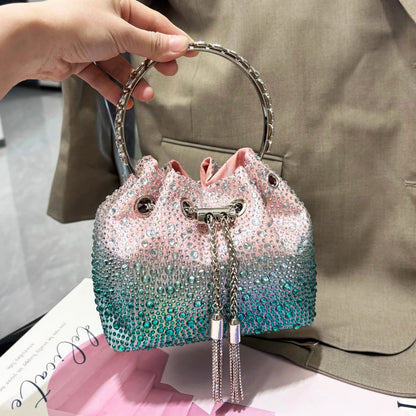 Handle Rhinestones Evening luxury clutch Purse. - Maison Novaire #
