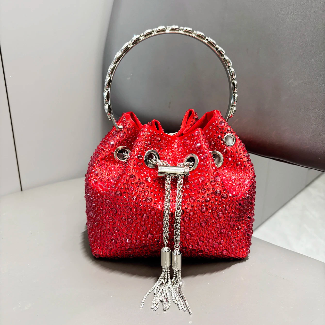 Handle Rhinestones Evening luxury clutch Purse. - Maison Novaire #
