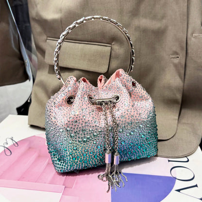 Handle Rhinestones Evening luxury clutch Purse. - Maison Novaire #
