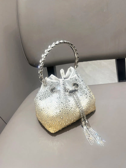 Handle Rhinestones Evening luxury clutch Purse. - Maison Novaire #
