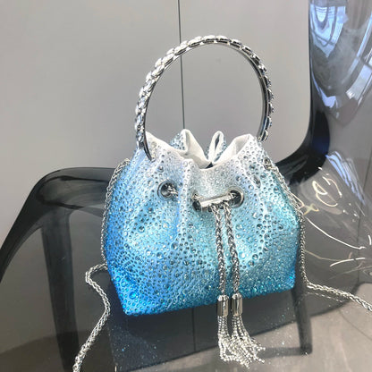 Handle Rhinestones Evening luxury clutch Purse. - Maison Novaire #