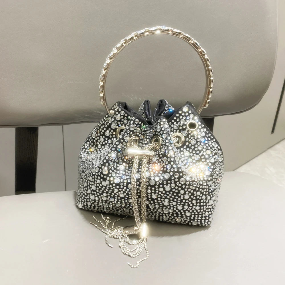 Handle Rhinestones Evening luxury clutch Purse. - Maison Novaire #
