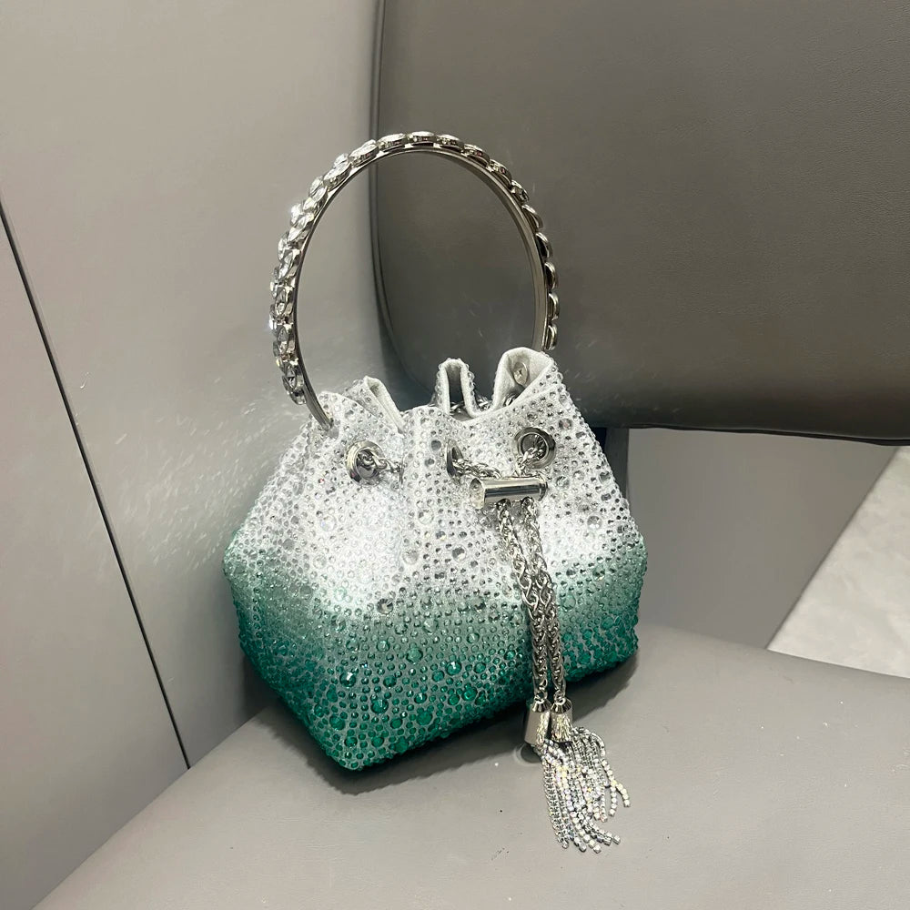 Handle Rhinestones Evening luxury clutch Purse. - Maison Novaire #