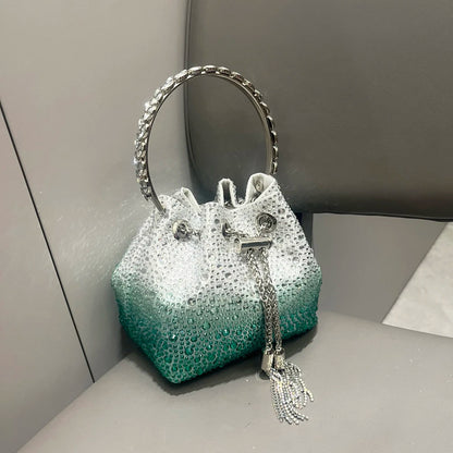 Handle Rhinestones Evening luxury clutch Purse. - Maison Novaire #
