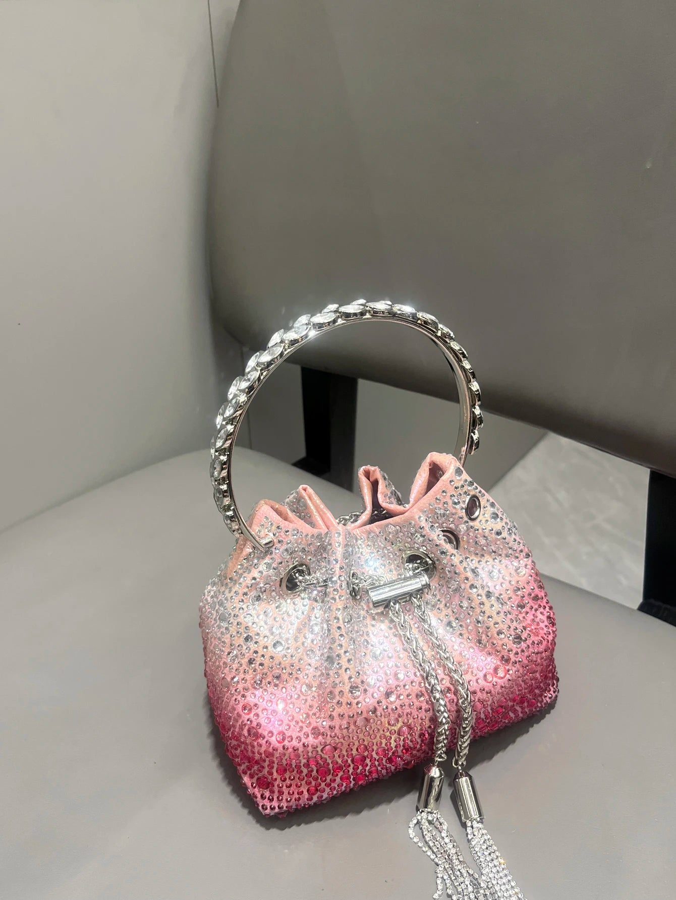 Handle Rhinestones Evening luxury clutch Purse. - Maison Novaire #