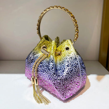 Handle Rhinestones Evening luxury clutch Purse. - Maison Novaire #