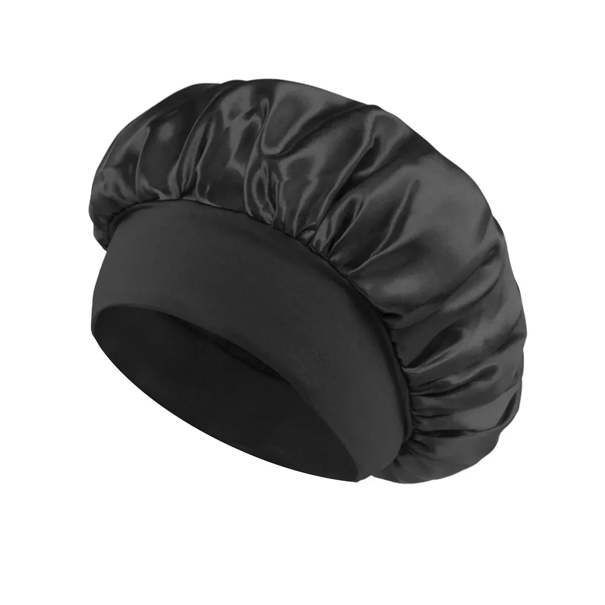 Heatless Curling Rod Headband | No-Heat Sleeping Curler Black Cap