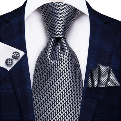Hi-Tie Black Paisley Silk Tie 8.5cm | 100% Silk Men’s Formal Luxury Necktie for Wedding Business Party - Maison Novaire #
