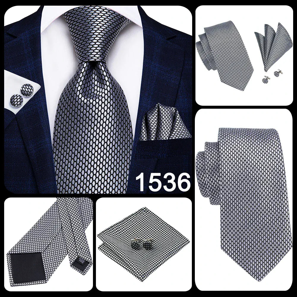 Hi-Tie Black Paisley Silk Tie 8.5cm | 100% Silk Men’s Formal Luxury Necktie for Wedding Business Party - Maison Novaire #