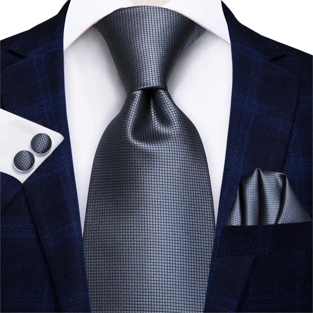 Hi-Tie Black Paisley Silk Tie 8.5cm | 100% Silk Men’s Formal Luxury Necktie for Wedding Business Party - Maison Novaire #