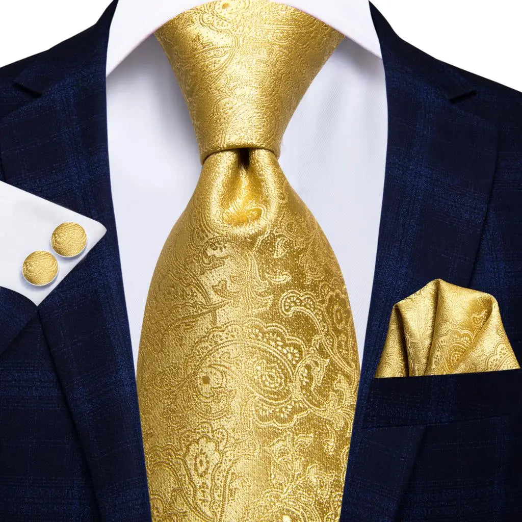 Hi-Tie Black Paisley Silk Tie 8.5cm | 100% Silk Men’s Formal Luxury Necktie for Wedding Business Party - Maison Novaire #
