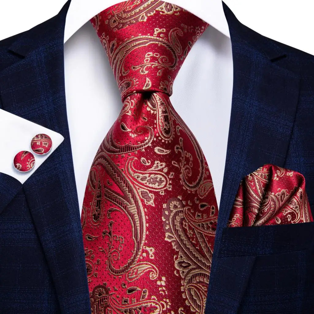 Hi-Tie Black Paisley Silk Tie 8.5cm | 100% Silk Men’s Formal Luxury Necktie for Wedding Business Party - Maison Novaire #