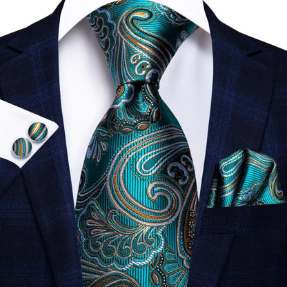 Hi-Tie Black Paisley Silk Tie 8.5cm | 100% Silk Men’s Formal Luxury Necktie for Wedding Business Party - Maison Novaire #
