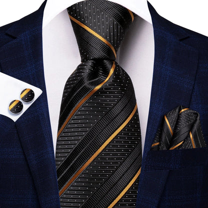 Hi-Tie Black Paisley Silk Tie 8.5cm | 100% Silk Men’s Formal Luxury Necktie for Wedding Business Party - Maison Novaire #