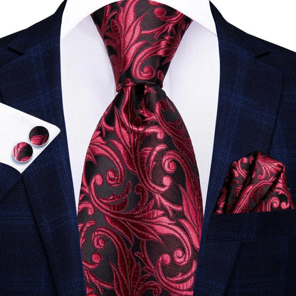 Hi-Tie Black Paisley Silk Tie 8.5cm | 100% Silk Men’s Formal Luxury Necktie for Wedding Business Party - Maison Novaire #