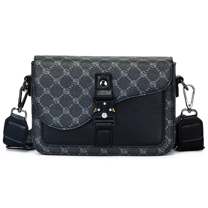 High-End Men’s PU Leather Crossbody Sling Bag  - Black-3 - Maison Novaire