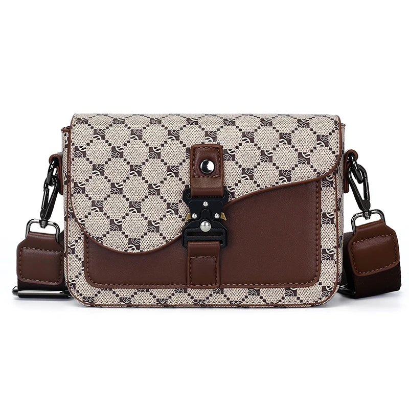High-End Men’s PU Leather Crossbody Sling Bag  - Brown - Maison Novaire
