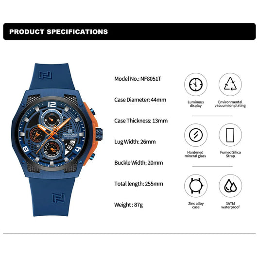 High Quality Luxury Original Men Watch with Silicone Strap. - BLAKESTORE-NG