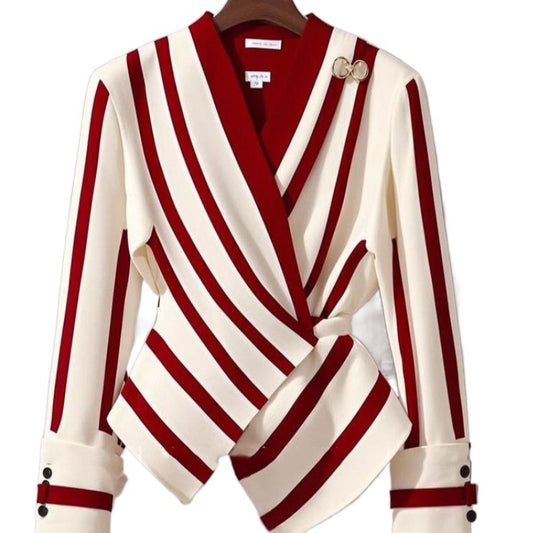 High-end Long-sleeved Striped Shirt - Maison Novaire