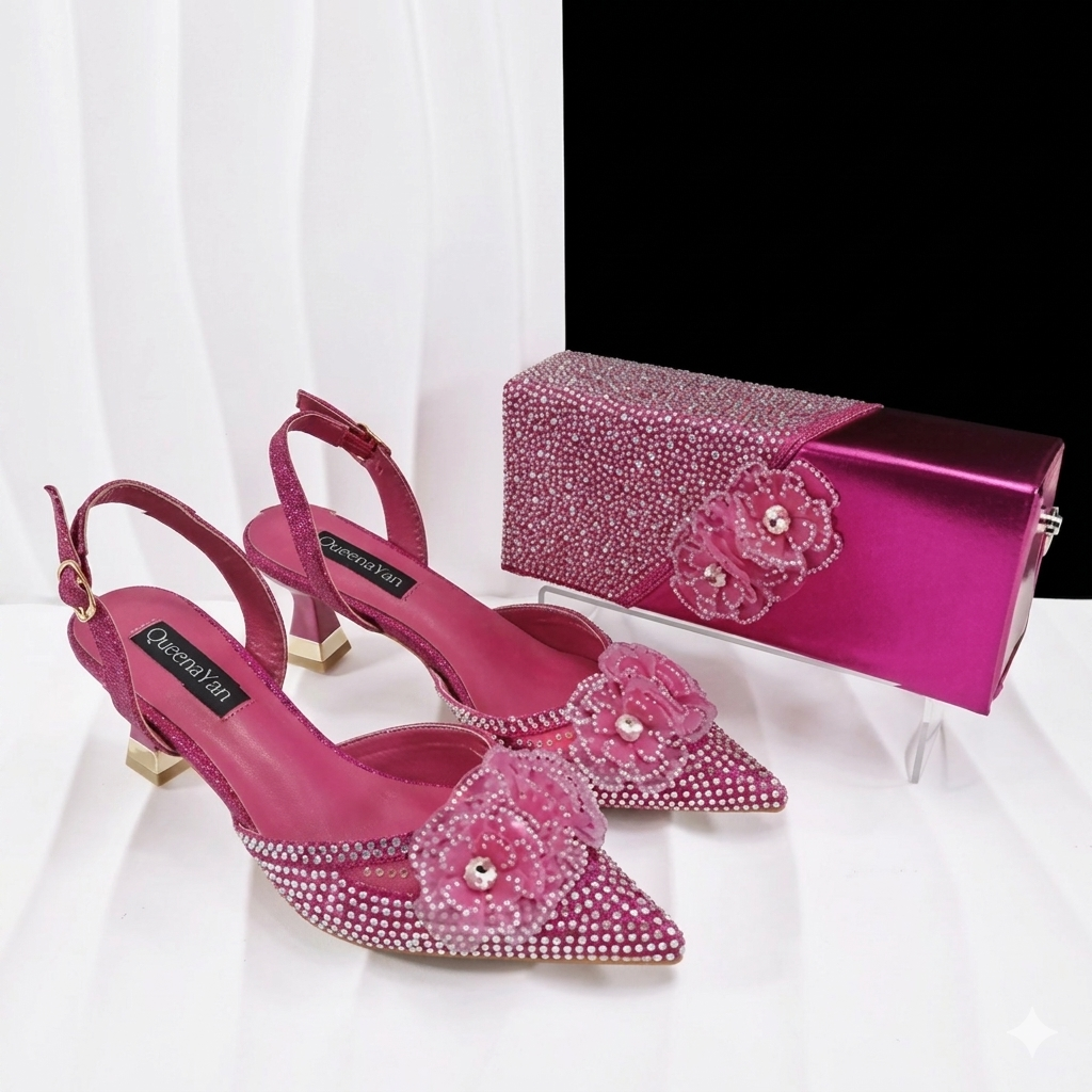 Maison Novaire African-Inspired Evening Shoe and Clutch Set