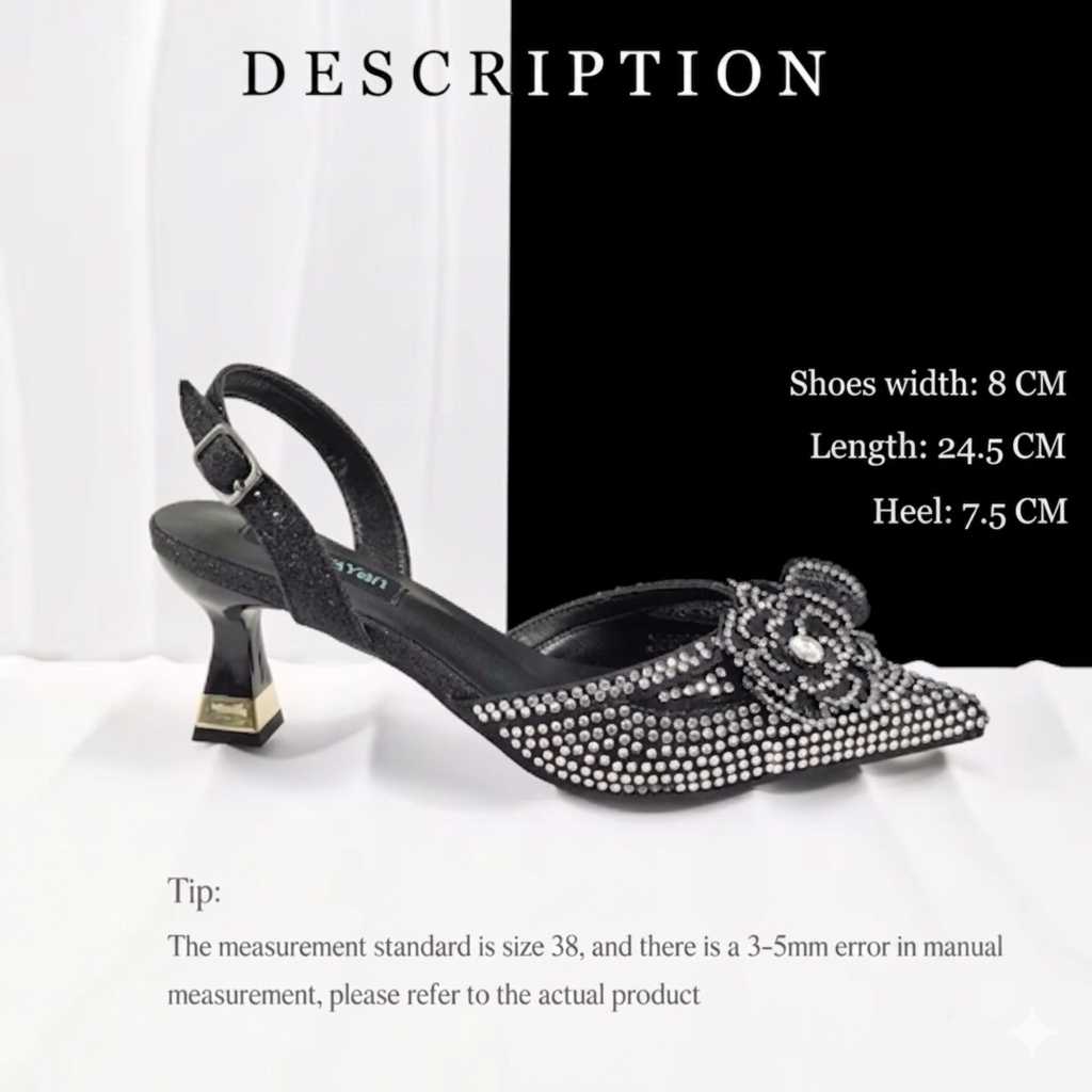 Maison Novaire African-Inspired Evening Shoe and Clutch Set A PAIR SHOES BLACK